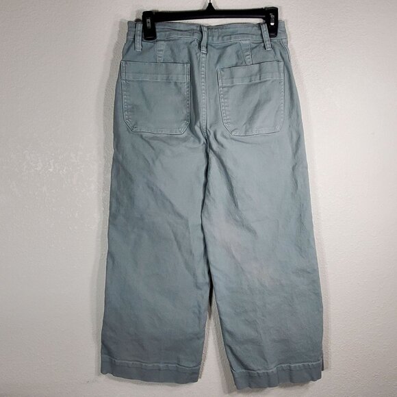Madewell Emmett Wide-Leg Crop Pants Size 26 Light Blue Cotton/Elastane - Picture 2 of 13